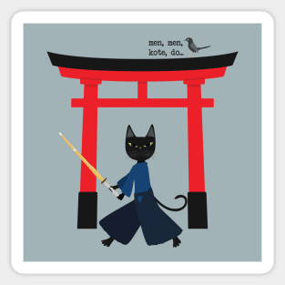 Kendo Samurai Cat Sticker